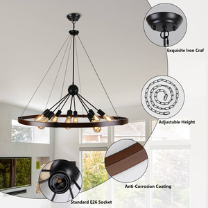 Minimalist Nordic Chandelier, Simple Dining Room Light, Walnut-Colored Eye-Friendly Bedroom Light - Product Image 2