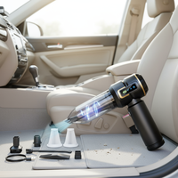 Aspirateur sans fil miniature Jutien 16000Pa 4-en-1 durable avec moteur sans balais 120W, recharge USB pour le nettoyage de voiture