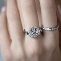 Bague en argent sterling 925 fin, réversible, avec visage pleurant, tendance, niche, haut de gamme, zircon, argent pur S925, pour femmes, ne se décolore pas