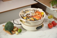 Nouvelle marmite électrique multifonction 9L portable avec revêtement antiadhésif pour la cuisson et le mijotage, usage domestique et extérieur