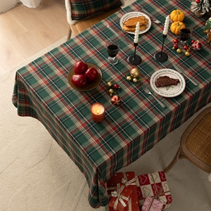 Giáng Sinh Khăn Trải Bàn Dệt Cổ Điển Kiểm Tra Bàn Ăn Vải Với Pompoms Trang Trí Nội Thất Giáng Sinh Đảng Trang Trí Vải Cho Bảng - Product Image 4