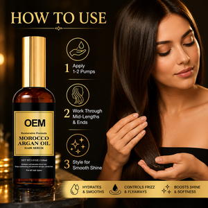 Suero capilar de aceite de argán OEM ODM a granel 100 ml, nutre, repara, fortalece y da brillo, tratamiento capilar para cabello seco y dañado - Product Image 5