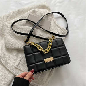 Sac à main en PU Sacs à main à chaîne à carreaux à texture d'indentation populaires pour femmes Sacs à main pour dames et pour femmes - Product Image 3