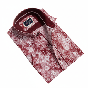 Chemise pour hommes, fleurs, tons rouges, jambe courte - Product Image 2