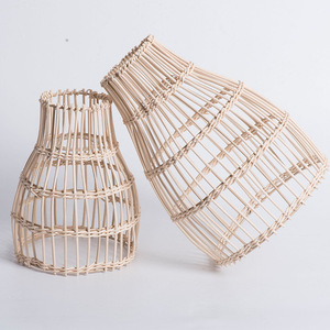 Rattan Pendant Lampshade E27 Beige Round For Home Restaurant <b>Bar</b> <b>Lighting</b> - Product Image 4
