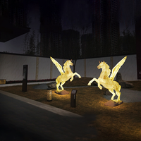 Pegasus cheval volant jardin rue extérieur vacances événement éclairage décoration de mariage LED Motif lumières LED lumière décorative