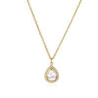 Pendentif Goutte d'Eau Éclatant, Chaîne Classique en Forme de O, Collier Zircon Multicolore, Vente en Gros, Accessoires Rétro Gracieux pour Femmes TGXL15062