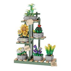 Ensemble de blocs de construction transfrontalier à succès, petit bouquet de fleurs en particules de plastique, assemblage, cadeau unique pour adultes, enfants, garçons - Product Image 5