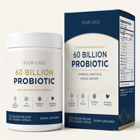 YTBIO 60 milliards de capsules probiotiques multistains pour le soutien digestif et immunitaire, à libération prolongée, marque privée OEM
