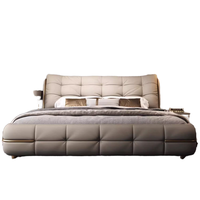 Eine neue Art von weichem Vollleder bett mit einer Deckschicht aus Rindsleder und echtem Leder, ein weich gepolstertes Hochzeits bett