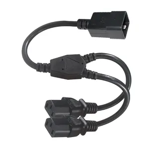 Kabel catu daya C20 ke C13 Dual C13 20 Amp 2 cara pembagi daya