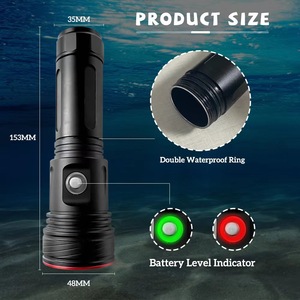 Linterna de Buceo 3000LM IP68 Sumergible 100M de Profundidad Linterna LED Especializada para Buceo Pesca Camping - Product Image 4