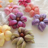 Têtes de fleurs de magnolia artificielles en silicone et coton, aspect naturel, pour DIY, pinces à cheveux, matériaux pour coiffes et accessoires de couronnes
