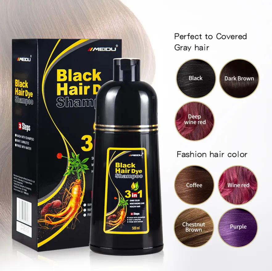 herbal natural hair dye color semi-permanent shampoo