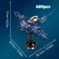 DK 7054 Ensemble de blocs de construction mécaniques Raie manta 689 pièces Modèle marin océanique Jouet d'assemblage DIY Cadeau pour adultes Vente en gros