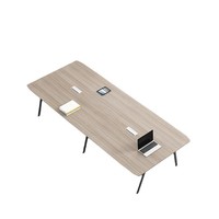 Table de conférence longue, mobilier de bureau, table de négociation, table de formation, combinaison table et chaises de bureau, bureau multi-personnes en bambou