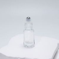Flacon roll-on octogonal en verre cristal de 3 ml avec bouchon à vis pour huiles essentielles et pierres précieuses