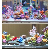 OG-219 Vente en gros de corail artificiel en résine non toxique, ornement pour aquarium, cachette pour poissons marins, décoration de paysage marin