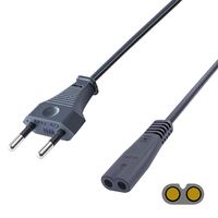 Cables de Alimentación de Alta Calidad de EE. UU. de 2 Pines Pug a IEC C7 para Electrodomésticos, Cables de Extensión con Conector Macho de CA, 3 m/1,5 m/1,8 m, 2 Puertos USB A