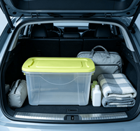 Conteneur de rangement en plastique transparent de grande capacité 30 gallons, empilable, avec couvercle, pour garage, entrepôt, rangement à domicile