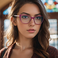 Montures Optiques Métalliques Tendance Oeil de Chat pour Femmes, Lunettes de Luxe Anti-Lumière Bleue, Montures de Marque Designer, Vente en Gros OEM/ODM