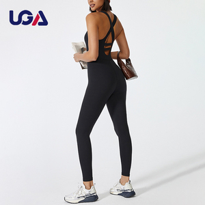 Body elástico con sensación desnuda para mujer, Ropa de baile de Ballet con cuello en U, mono de Yoga para culturismo y espalda cruzada - Product Image 4