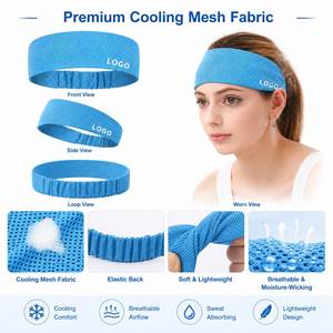 Custom Logo Ice Cold Sense SpoHeadband With Elastic for Yoga Workout and Tennis Sweatband Unisex Hair - Product Image 4