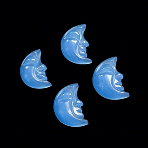 Calcedonia Azul Natural Tallada en Forma de Luna Creciente de 18 mm, Piedra Preciosa Lisa al por Mayor para la Fabricación de Joyas, Cristal Curativo - Product Image 1