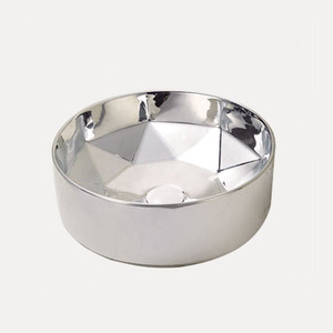 Vasque de salle de bain moderne en céramique dorée, lavabo artistique de luxe à poser, peint à la main, facile à nettoyer <span class=keywords><strong>CORONIS</strong></span> - Product Image 3