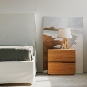 Shan Woji Solid Wood Japanese Style Bedroom Nightstand with Drawer and <b>Storage</b> Cabinet Home Furniture Made in China Model WUJI - Product Image 2