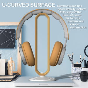 Rắn gỗ headphone Rack gỗ headphone đứng hiển thị đứng Bracket đôi headphone đứng - Product Image 6