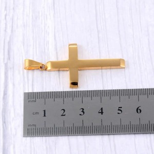 Collier avec pendentif croix en acier inoxydable 316L, couleur argent/or/bleu, chaîne accessoire pour femmes et hommes, bijoux Punk Hip Hop, cadeau - Product Image 4