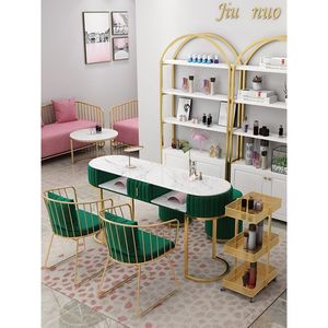 Mesa y Sillas de Manicura Modernas de Lujo 2025, Venta al por Mayor, Mesas de Uñas Profesionales de Primera Calidad, Muebles Personalizados para Salón de Belleza - Product Image 5