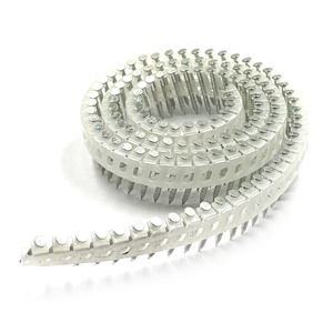 <b>Plastic</b> <b>Sheet</b> Collated Coil Nails Ring Shank <b>White</b> Zinc Plated Manufacturer Price Length 45mm - Product Image 1