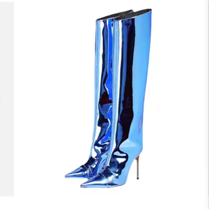 Lange Stiefel Winters chuhe <span class=keywords><strong>Metall</strong></span> Damen High Heels Overknee High Boots - Product Image 4
