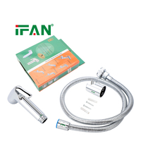 Système de douche IFAN avec pommeau de pulvérisation, tuyau flexible et étagère murale - Commandes en gros acceptées