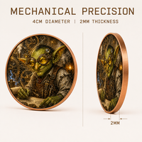 Pièce de monnaie artistique Goblin Badge d'Inventeur - Pièce de monnaie en cuivre de collection de 40 mm - Pièce porte-bonheur Steampunk pour artisan ingénieur pour cadeau et décoration