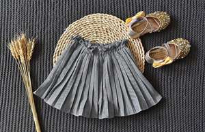 Ensemble de 2 pièces pour filles, t-shirt sans manches en coton et jupe à carreaux, vêtements pour enfants en provenance de Chine - Product Image 4