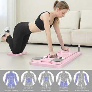 Rosa regolabile leggero pieghevole Pilates Reformer Set multiuso attrezzature per il Fitness palestra casa portatile allenamento - Product Image 4