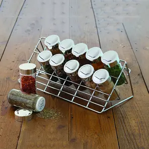 Ensemble de 12 pots à épices en verre, outils pour herbes et épices