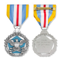 Médaille militaire de service distingué en or brillant personnalisé en usine Trophées et plaques d'honneur du département de la défense