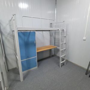 Litera de acero con escritorio y casillero, Loft, marco de Metal, alta resistencia, cama de dormitorio - Product Image 6