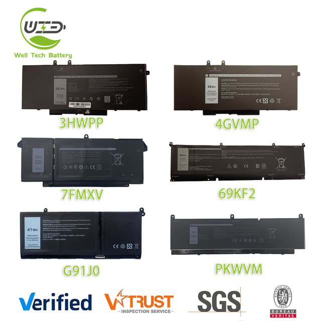 3HWPP 4GVMP 7FMXV 9JM71 HDGJ8  69KF2 G91J0 PKWVM Laptop Battery for Dell Latitude 5410 5400 7420 Inspiron 3511 Precision 7550