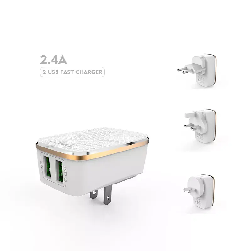 LDNIO A2204 12w universal dual port usb wall charger head for iphone 12w usb charger for apple 5/6/7