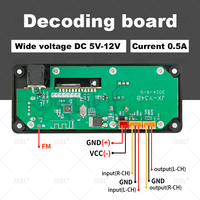 Decodificador MP3 Bluetooth 5.0 DC 12V, Reproductor MP3 Inalámbrico para Auto, Micrófono Manos Libres USB, Grabación, Radio FM, Memoria de Apagado