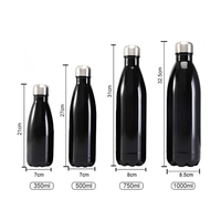 Bouteille isotherme en acier inoxydable à double paroi avec logo personnalisé, 350 ml, 500 ml, 750 ml, 1000 ml