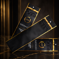 Sachets d'emballage bio mats noirs à trois soudures latérales, personnalisés, doux au toucher, qualité alimentaire, Packfortune