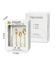 Nouvel arrivage : Ensemble de couverts 24 pièces en acier inoxydable poli miroir, durable, avec logo personnalisé, coffret cadeau