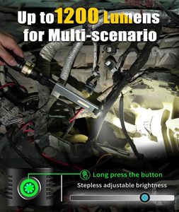 Đèn <span class=keywords><strong>LED</strong></span> làm việc có thể sạc lại 5000mAh 1200 Lumens 360 °   Thiết kế có thể gập lại xoay được 3 chế độ chiếu sáng Sửa chữa ô tô Công việc cơ khí khẩn cấp - Product Image 5