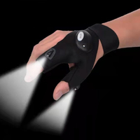 Guantes de Pesca de Medio Dedo con Linterna LED, Impermeables, para Senderismo, Campamento, Pesca, Rescate, Supervivencia, Iluminación, Reparación de Automóviles